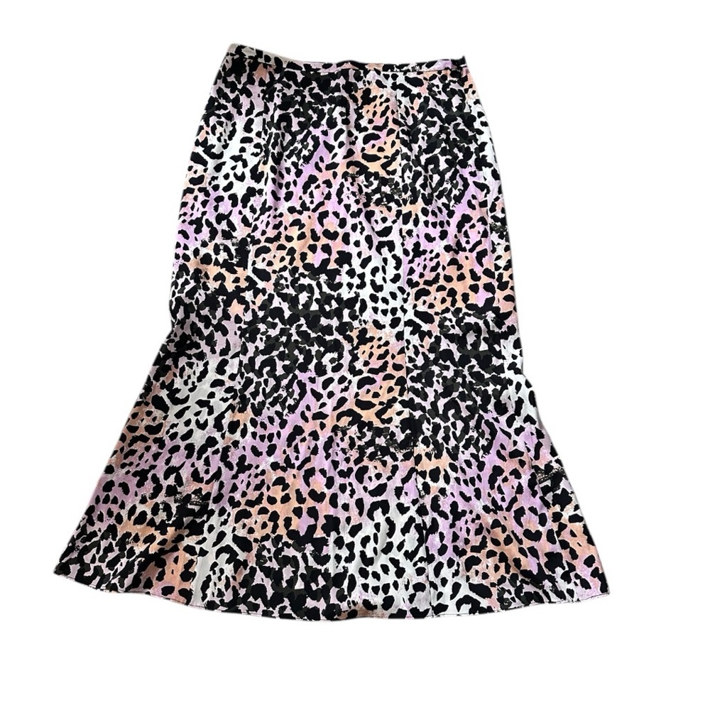 Veronica Beard Leopard Print Silk Midi Skirt Chic Statement Sz 6